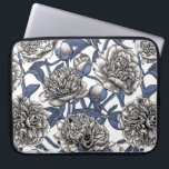 White peony flowers laptop sleeve<br><div class="desc">Hand drawn white peony flowers,  seamless pattern design.</div>