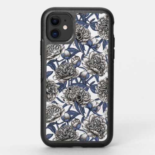 White peony flowers OtterBox symmetry iPhone 11 case