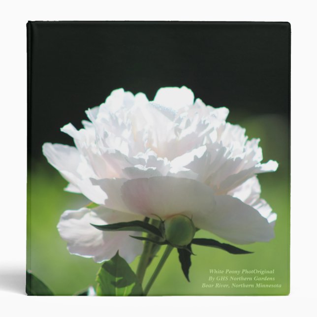 White Peony Late Spring 3 Ring Binder (Front)