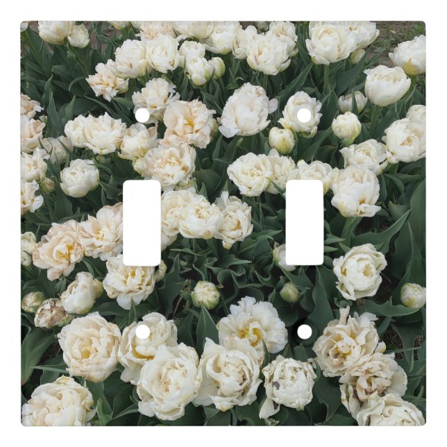 White Peony Light Switch Cover (Front)