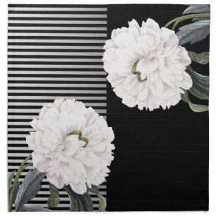 white peony piano napkin
