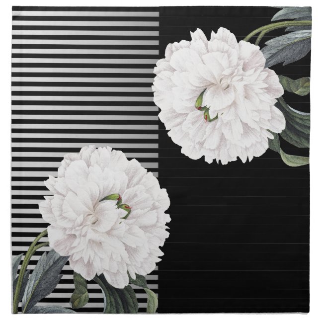 white peony piano napkin (Front)