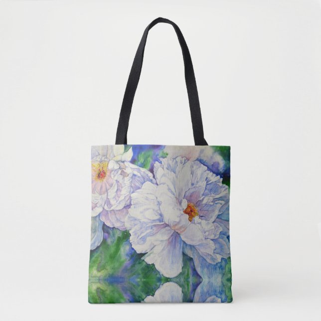 White Peony Tote Bag (Front)