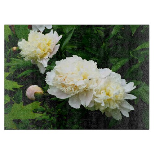 White Peony Trio Cutting Board