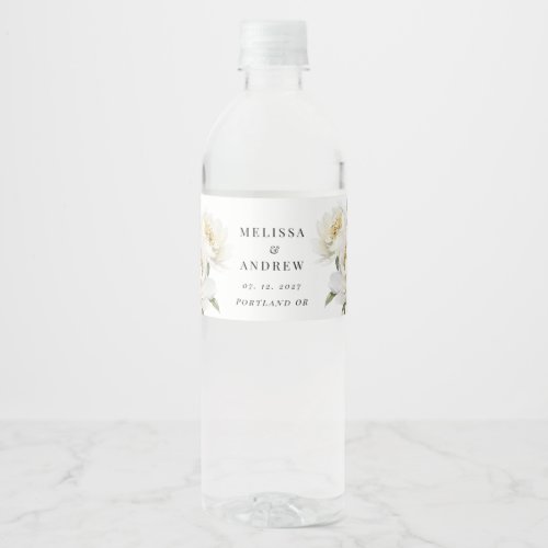 White Peony  Water Bottle Label