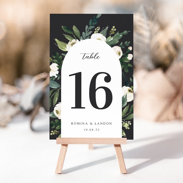 White Peony | Watercolor Floral Wedding Table Number (Creator Uploaded)