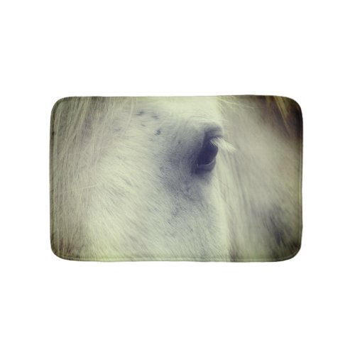 White Percheron Horse Eye Bath Mat