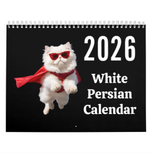 White Persian Cat Calendar