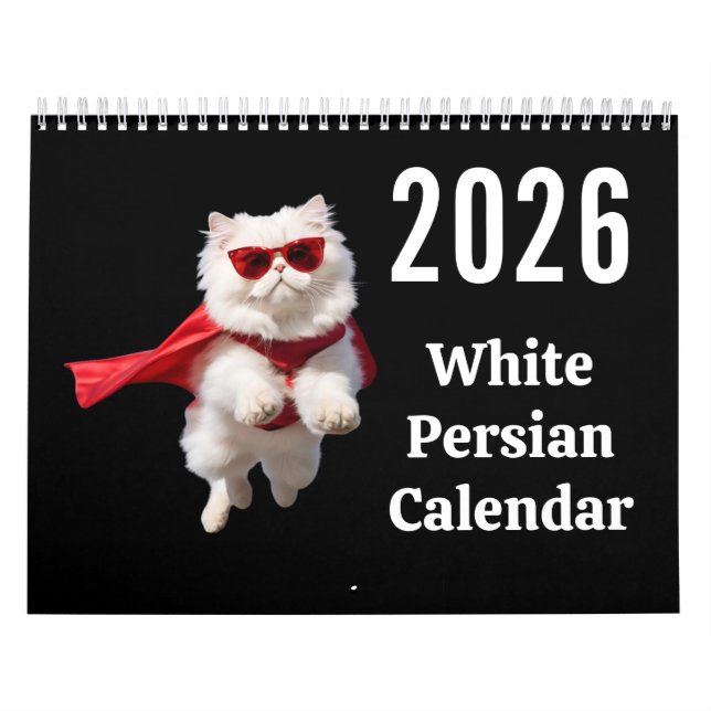 White Persian Cat Calendar (Cover)