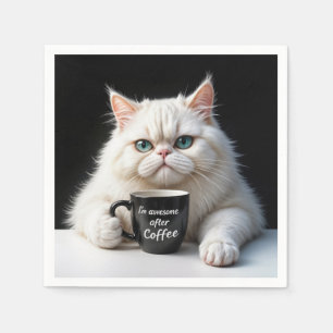 White Persian Cat Humor Napkins