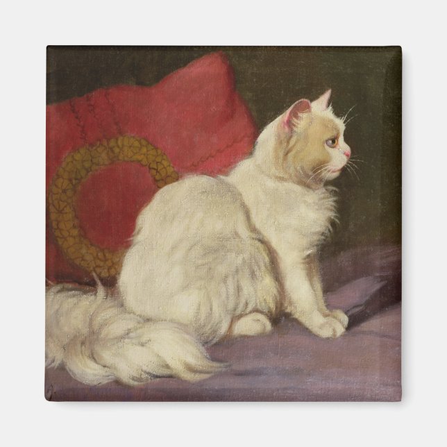 White Persian Cat Magnet (Front)