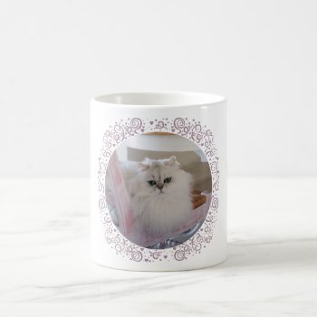 White Persian Cat On A Pink Chair Coffee Mug by MaggieRossCats at Zazzle