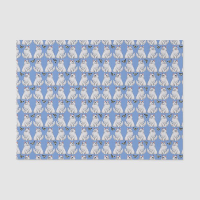 White Persian Cat with Butterfly Tissue Paper (Front)