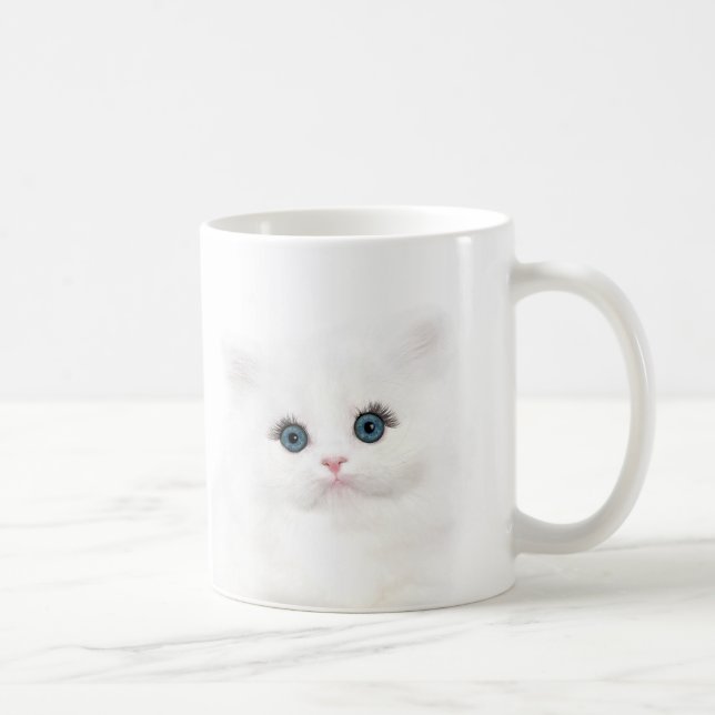 White persian kitten face coffee mug (Right)