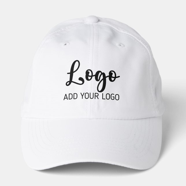 White Personalized Business Logo High Quality Performance Cap (Front)