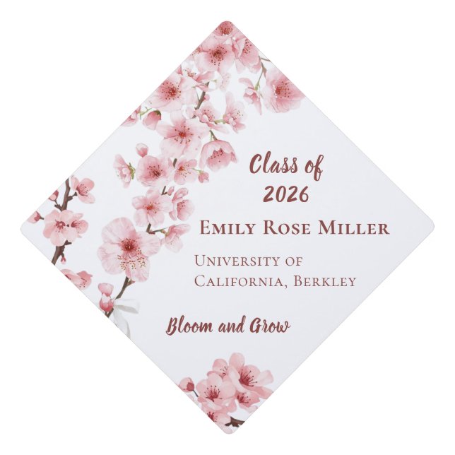White Personalized Graduation Cap Topper 2026 (Front)