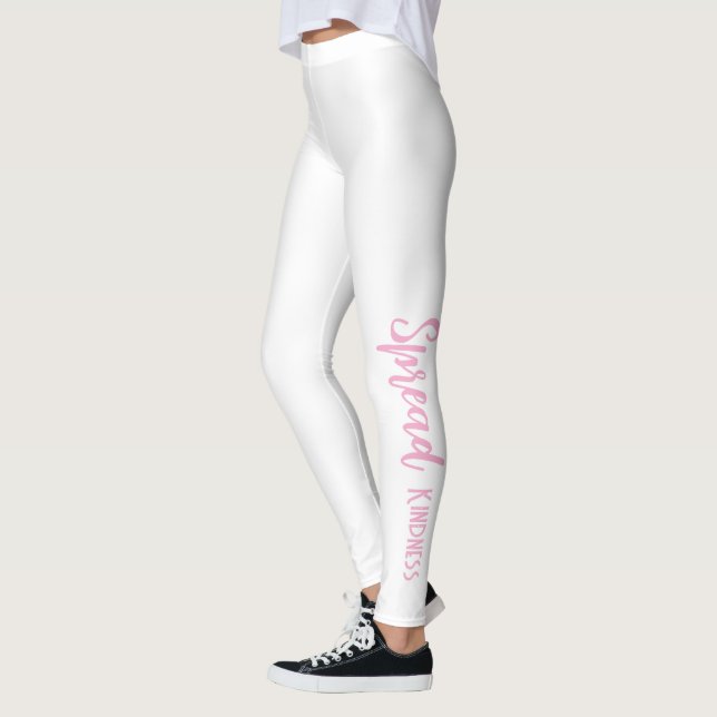 White Personalized Leggings Spread Kindness (Left)