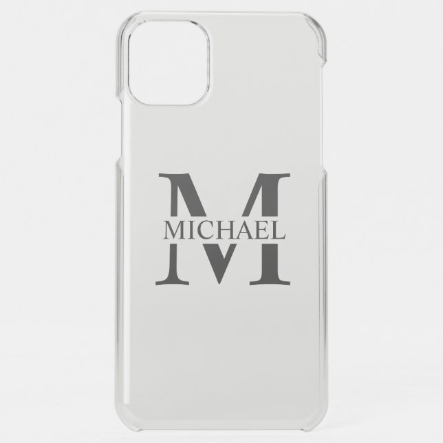 White Personalized Monogram and Name Uncommon iPhone Case (Back)