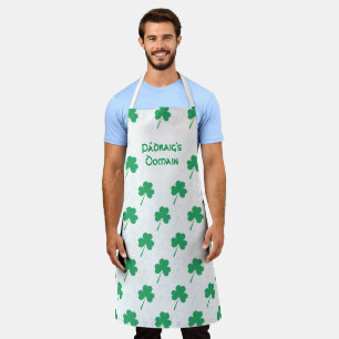 White Personalized    SHAMROCK Apron