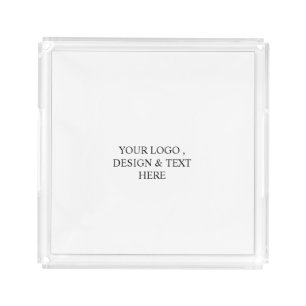 White Personalized – Your Logo & Text Here Acrylic Tray