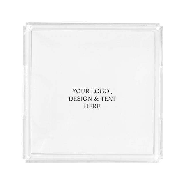 White Personalized – Your Logo & Text Here Acrylic Tray (Front)