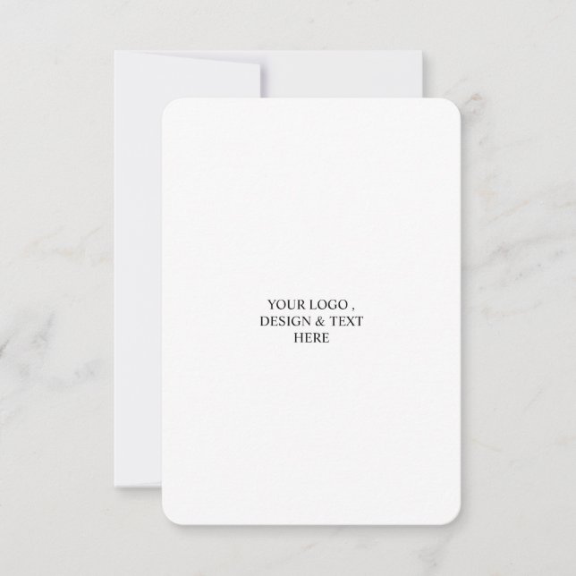 White Personalized – Your Logo & Text Here  Announcement (Front)