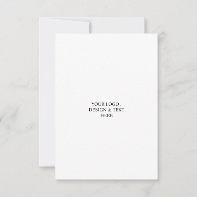 White Personalized – Your Logo & Text Here  Announcement (Front)