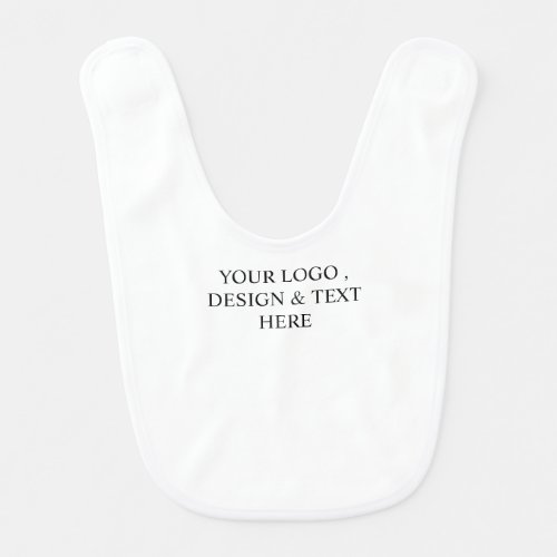 White Personalized – Your Logo & Text Here Baby Bib