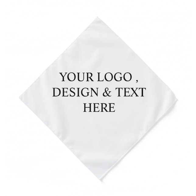White Personalized – Your Logo & Text Here Bandana (Front)