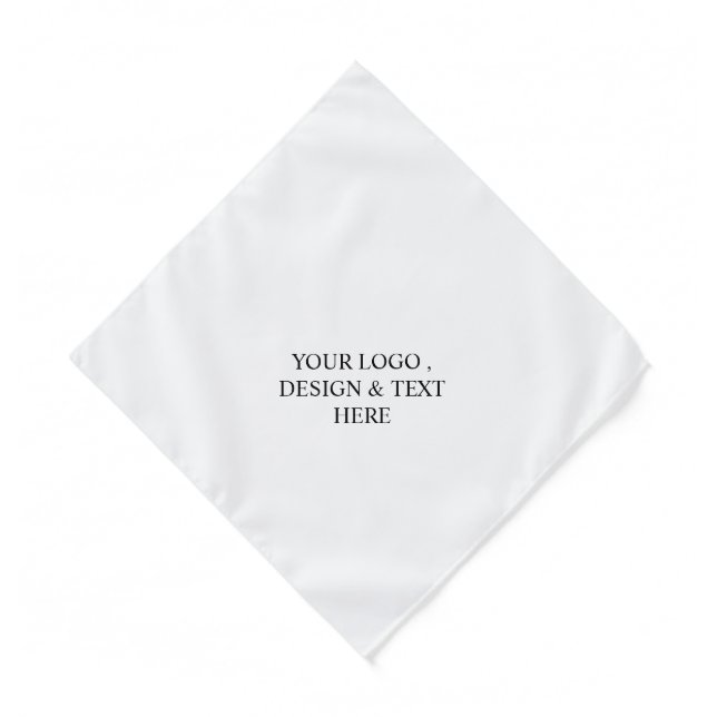 White Personalized – Your Logo & Text Here Bandana (Front)