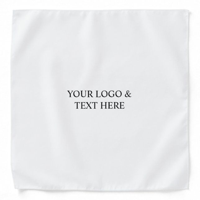 White Personalized – Your Logo & Text Here Bandana (Front)
