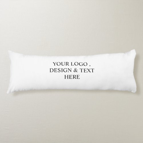 White Personalized – Your Logo & Text Here  Body Pillow