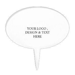 White Personalized – Your Logo & Text Here Cake Topper