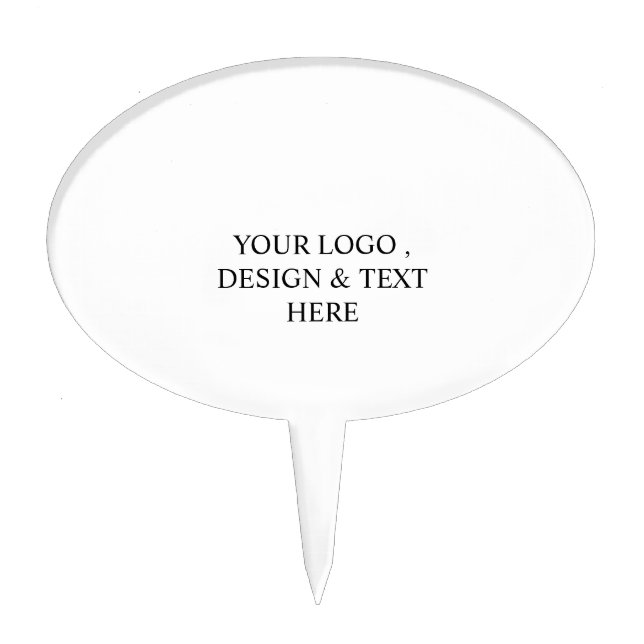 White Personalized – Your Logo & Text Here Cake Topper (Front)