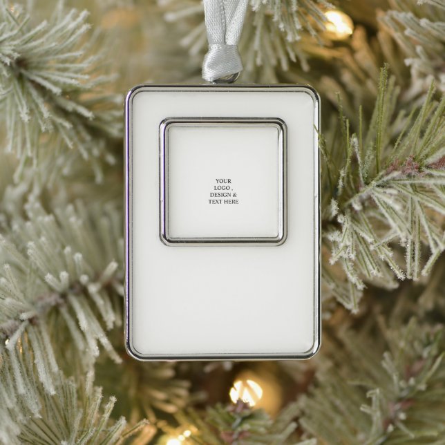 White Personalized – Your Logo & Text Here Christmas Ornament (Tree)