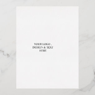 White Personalized – Your Logo & Text Here Foil Holiday Postcard