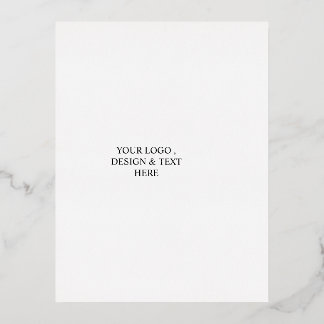 White Personalized – Your Logo & Text Here Foil Holiday Postcard