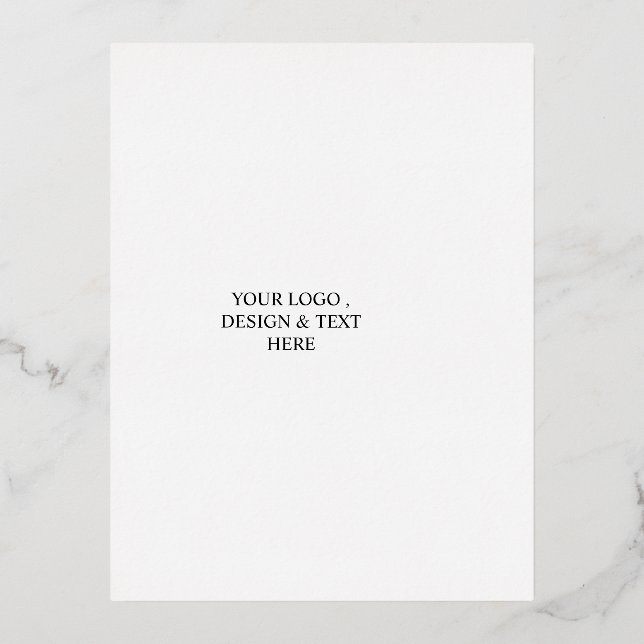 White Personalized – Your Logo & Text Here Foil Holiday Postcard (Front)