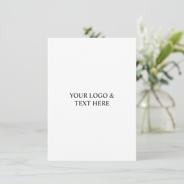 White Personalized – Your Logo & Text Here Holiday Card (Standing Front)