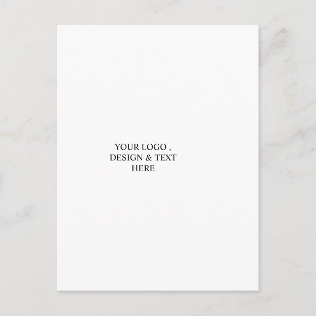 White Personalized – Your Logo & Text Here Holiday Postcard (Front)