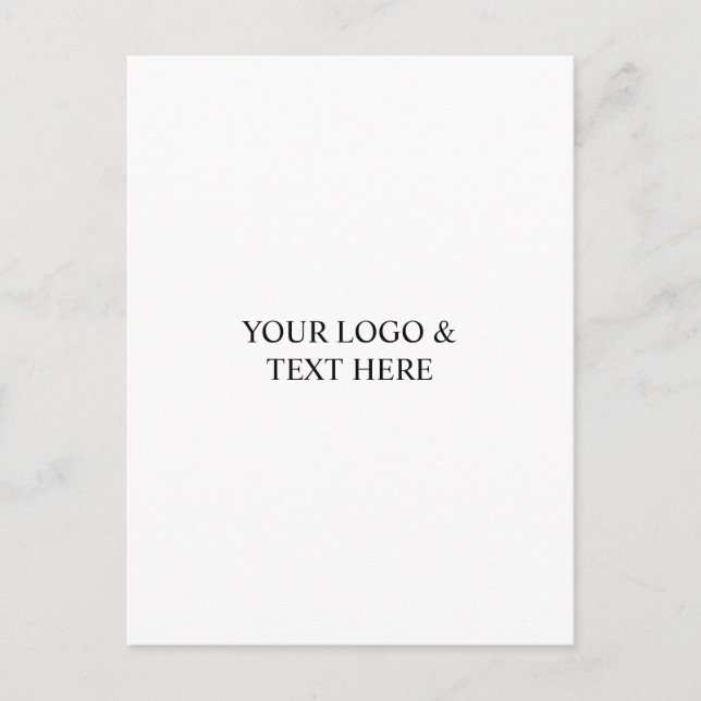 White Personalized – Your Logo & Text Here Holiday Postcard (Front)