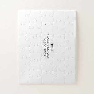 White Personalized – Your Logo & Text Here Jigsaw Puzzle