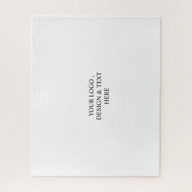 White Personalized – Your Logo & Text Here  Jigsaw Puzzle (Vertical)