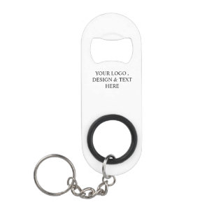 White Personalized – Your Logo & Text Here Keychain Bottle Opener