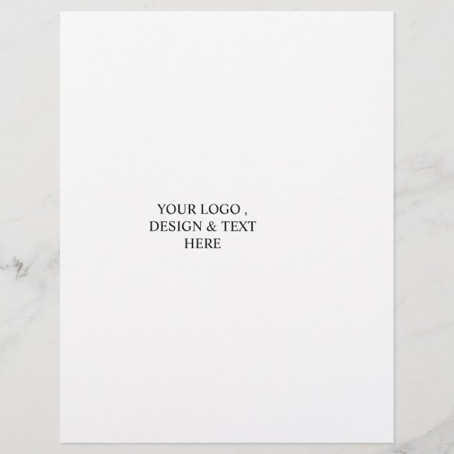 White Personalized – Your Logo & Text Here Letterhead (Front)