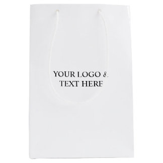 White Personalized – Your Logo & Text Here Medium Gift Bag