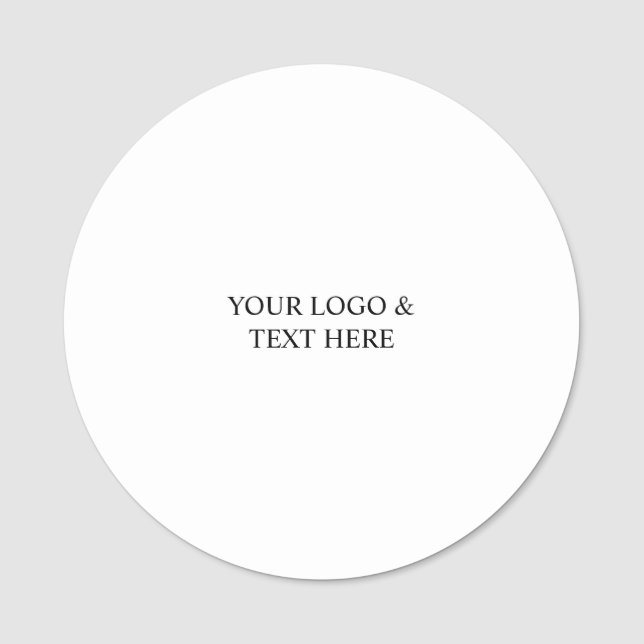 White Personalized – Your Logo & Text Here Name Tag (Front)