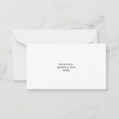 White Personalized – Your Logo & Text Here  Note Card