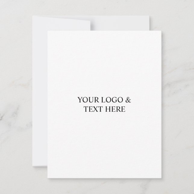 White Personalized – Your Logo & Text Here Note Card (Front)