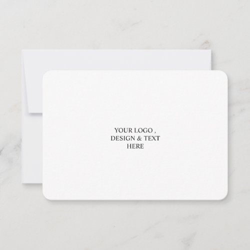 White Personalized – Your Logo & Text Here  Note Card